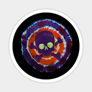 Cool Tie Dye Colorful Retro Hippie Skull Magnet